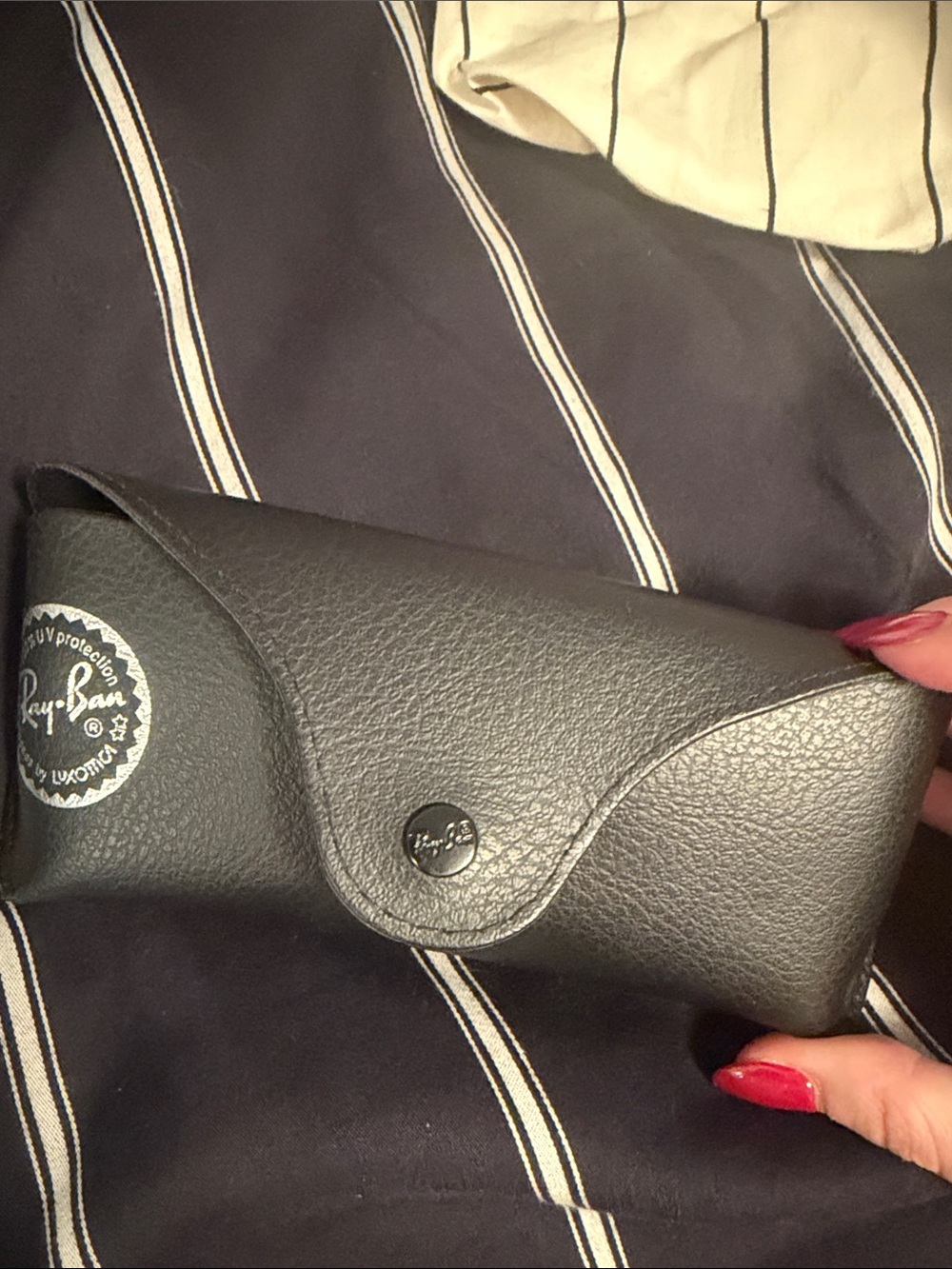Ray-Ban Black Textured Leather Sunglasses Case